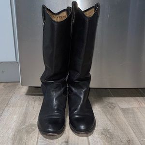 Frye Black Leather Riding Boots